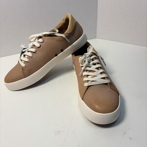 Revitalign Pacific Tan Leather Casual Sneaker Shoe Womens 9B Preppy Comfort NEW